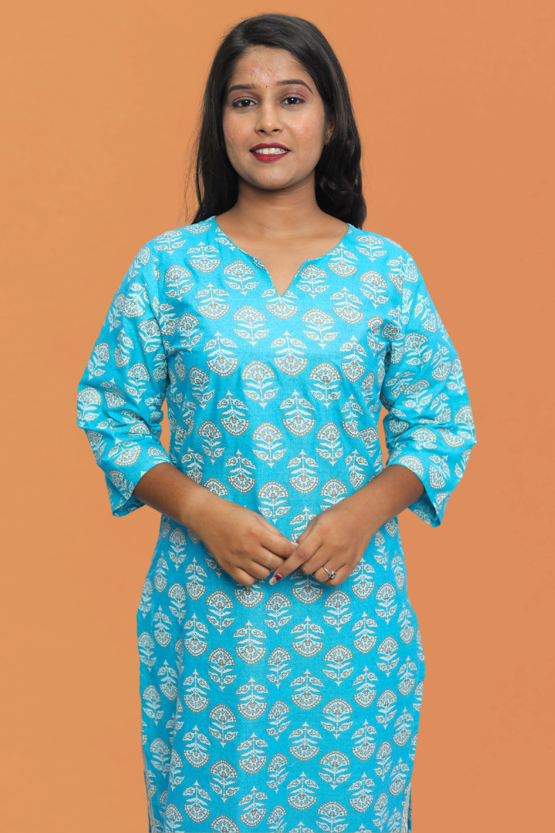 Women’s Cotton Kurta Set – Ethnic Printed Design | Soft & Breathable N Square