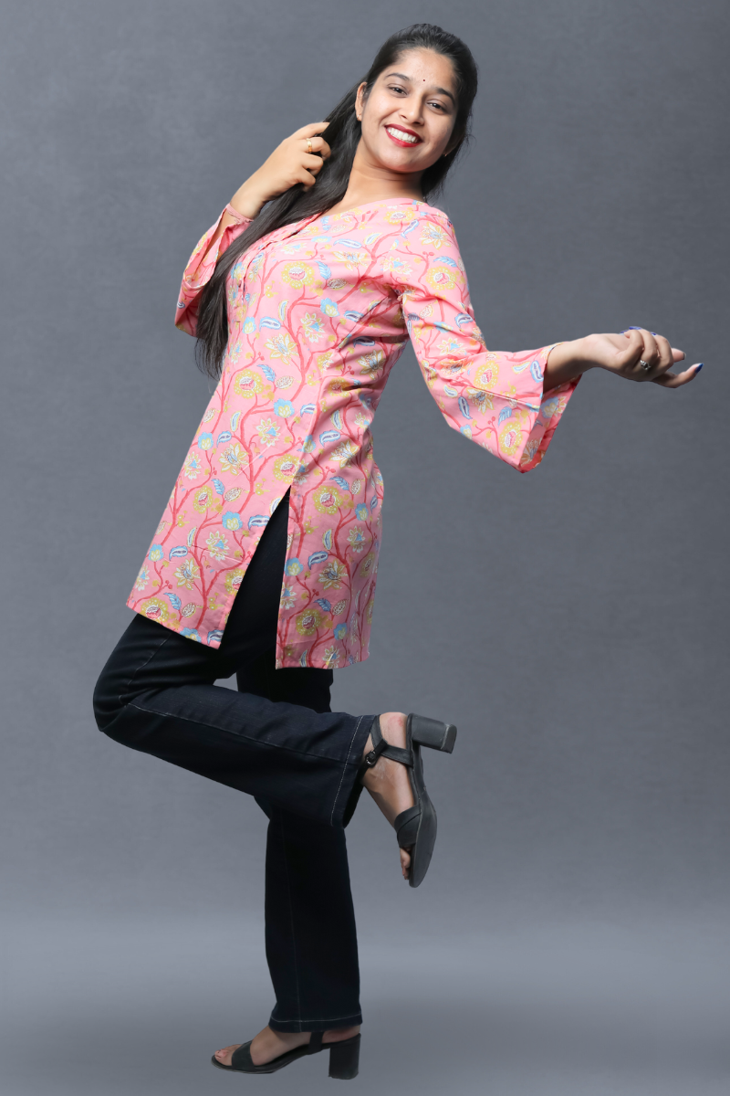 Cotton Short Kurti N Square