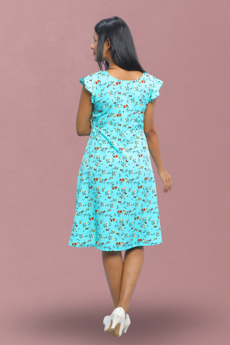 Avaraniya Women’s Printed Knee Length One Piece Dress N Square