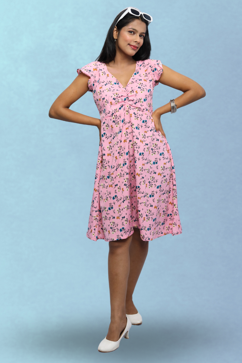 Avaraniya Women’s Printed Knee Length One Piece Dress N Square
