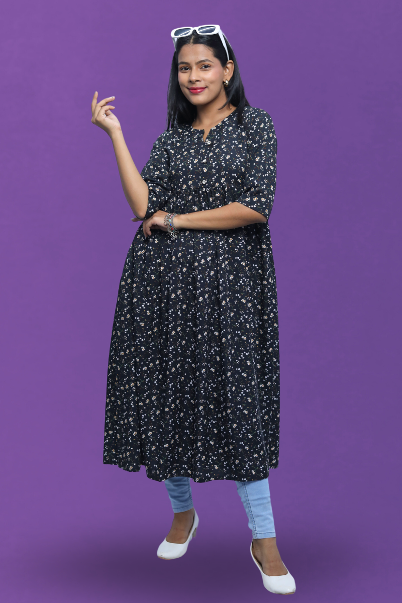 Flared Kurti N Square Fashion and Clothing