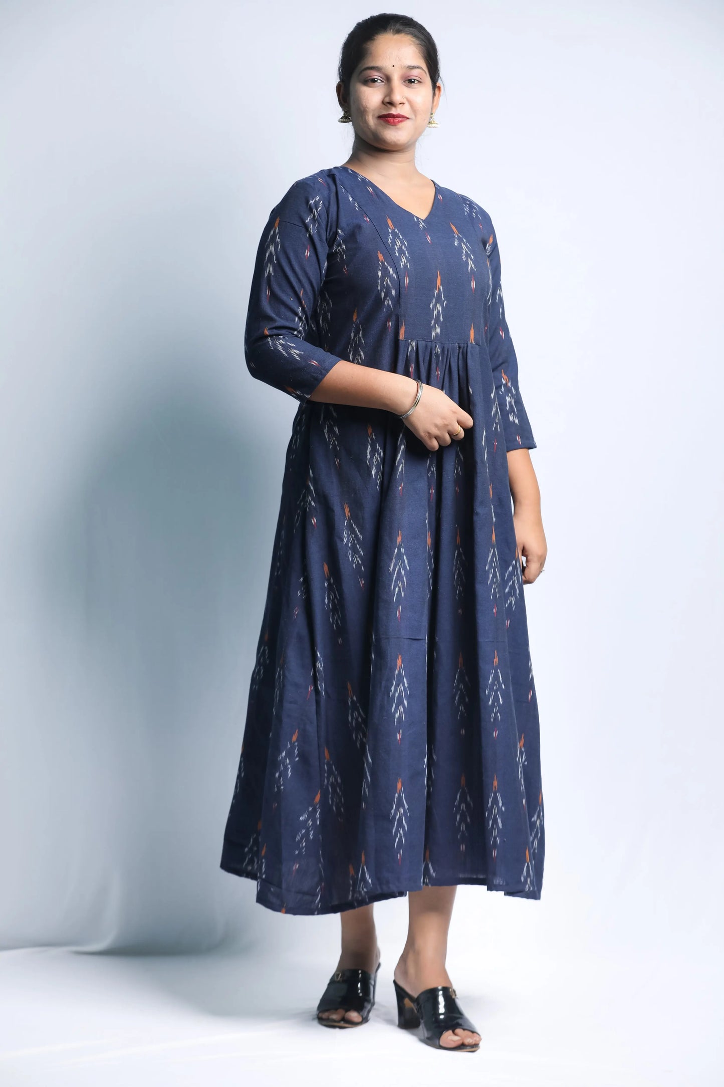 Midi Gown (Dark Blue) N Square Fashion and Clothing