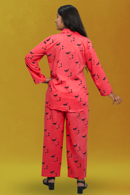 Printed Cotton Cord Set – Yellow & Peach N Square