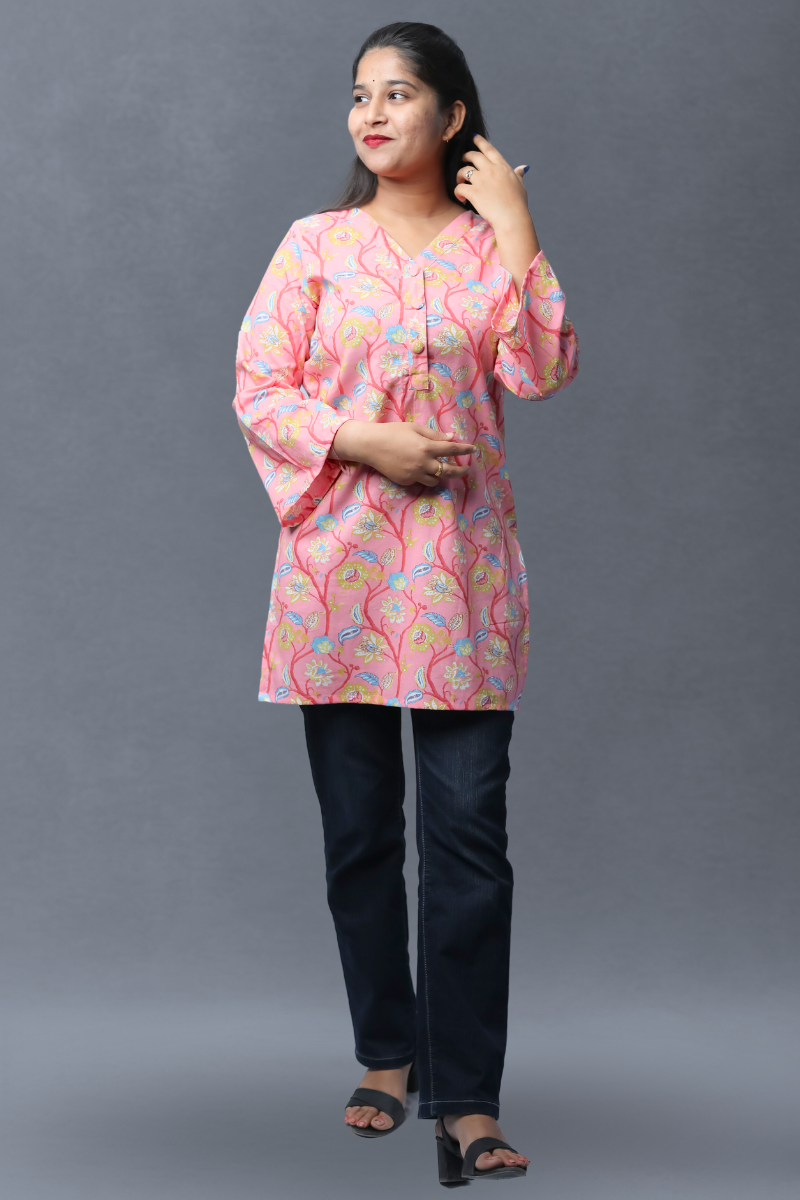 Cotton Short Kurti N Square