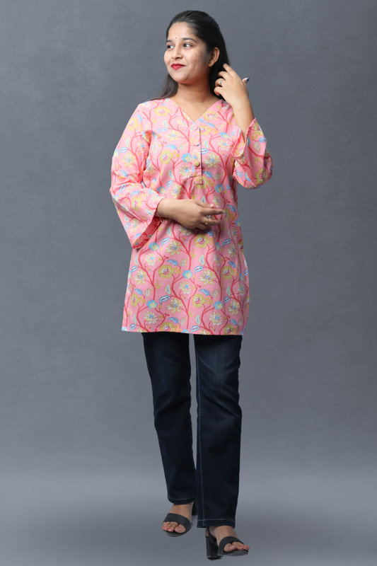 Cotton Short Kurti N Square