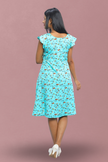 Avaraniya Women’s Printed Knee Length One Piece Dress N Square