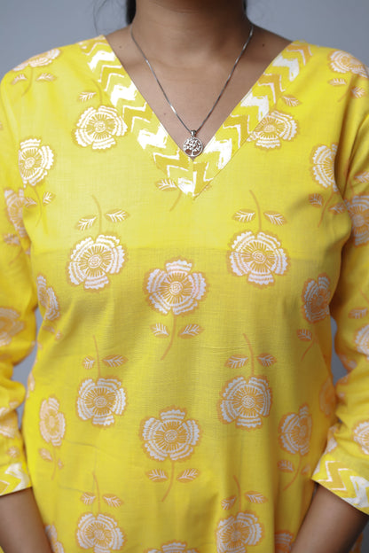 Yellow women kurta pant set N Square
