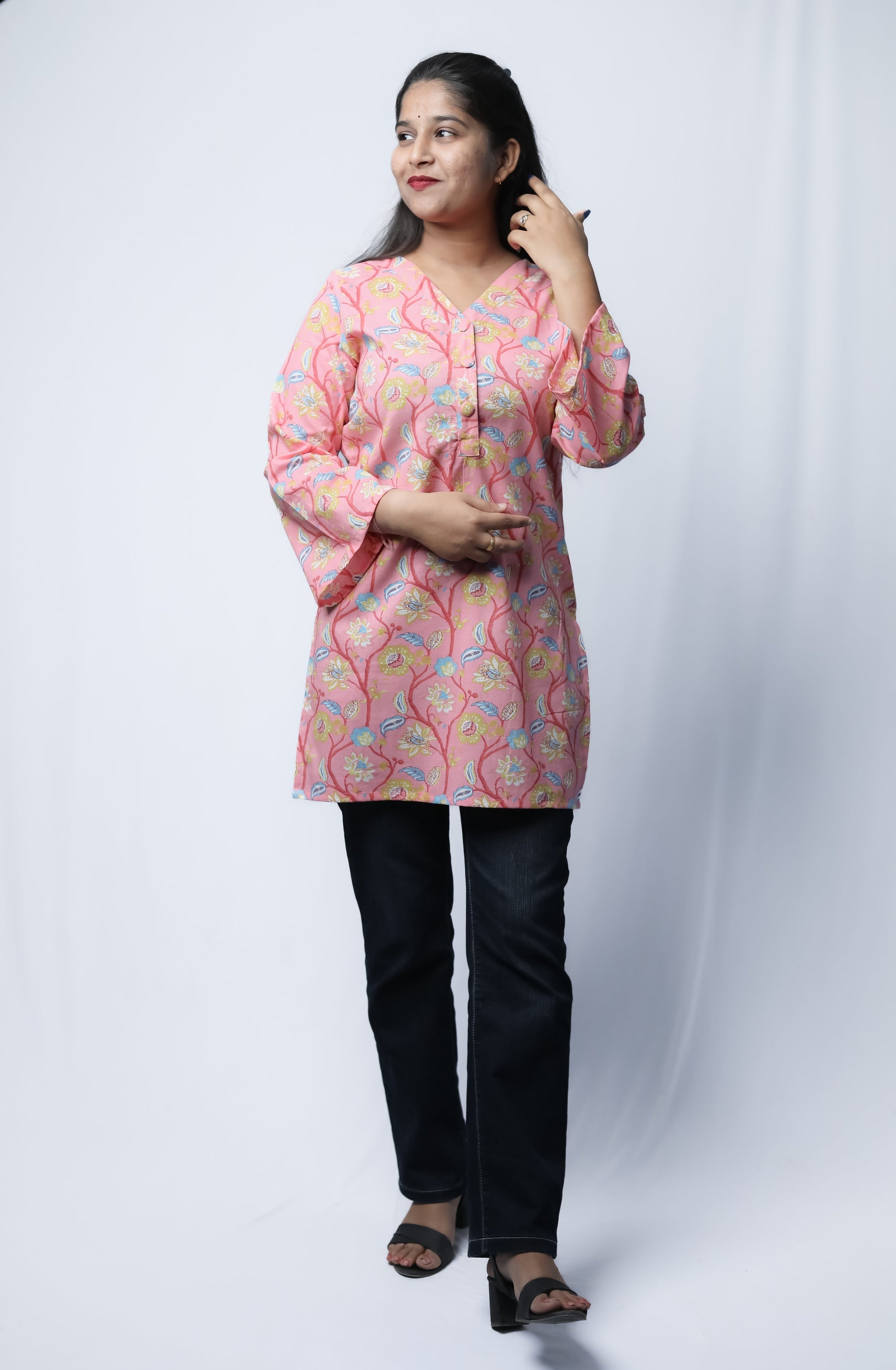 Cotton Short Kurti N Square