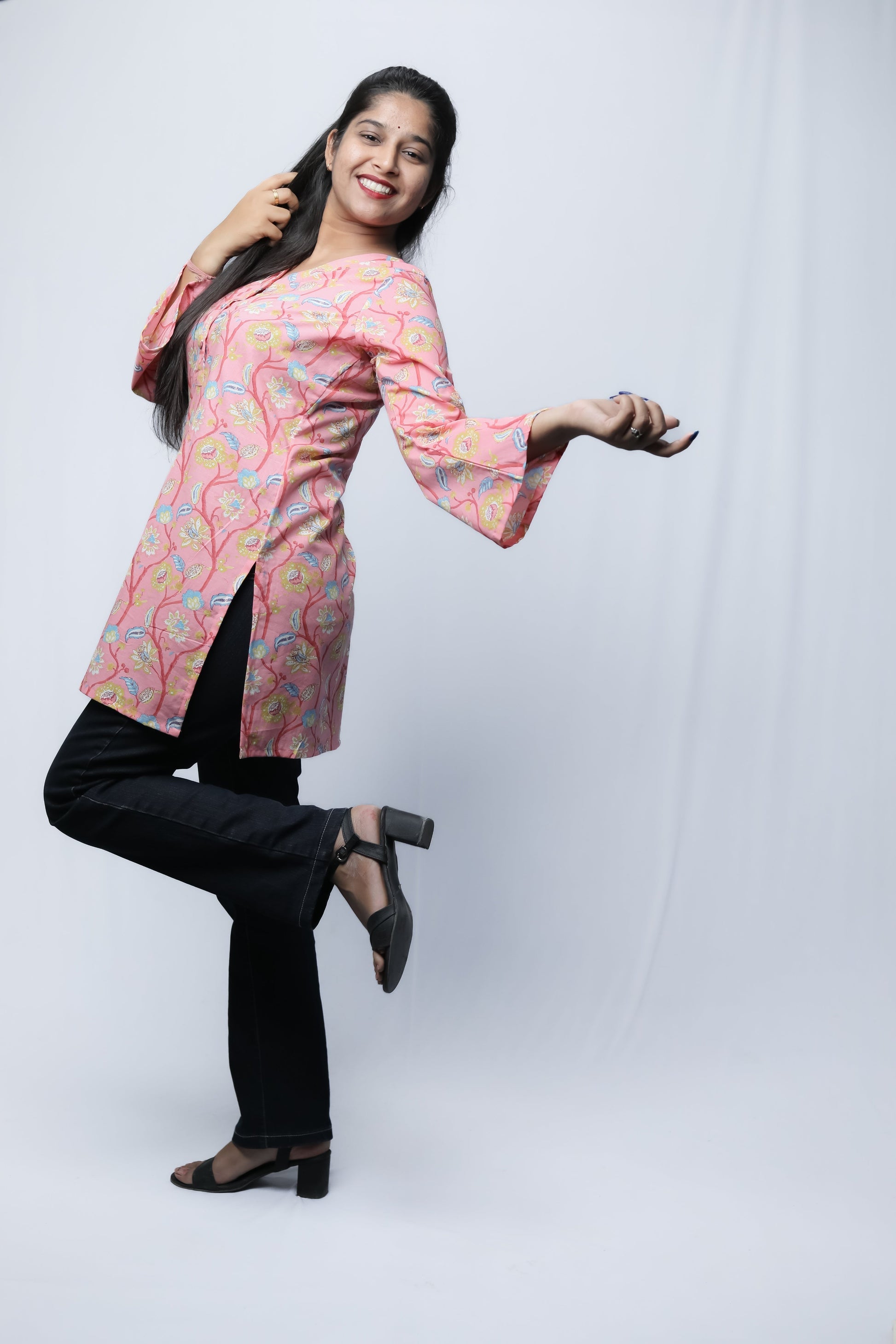 Cotton Short Kurti N Square