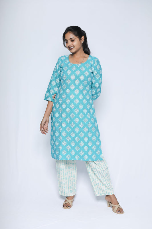 Round neck kurta set N Square