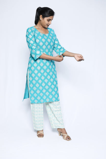 Round neck kurta set N Square