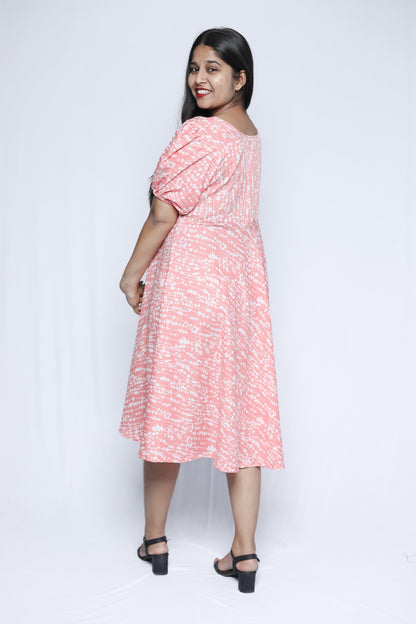 American Crepe A-Line Midi Dress N Square