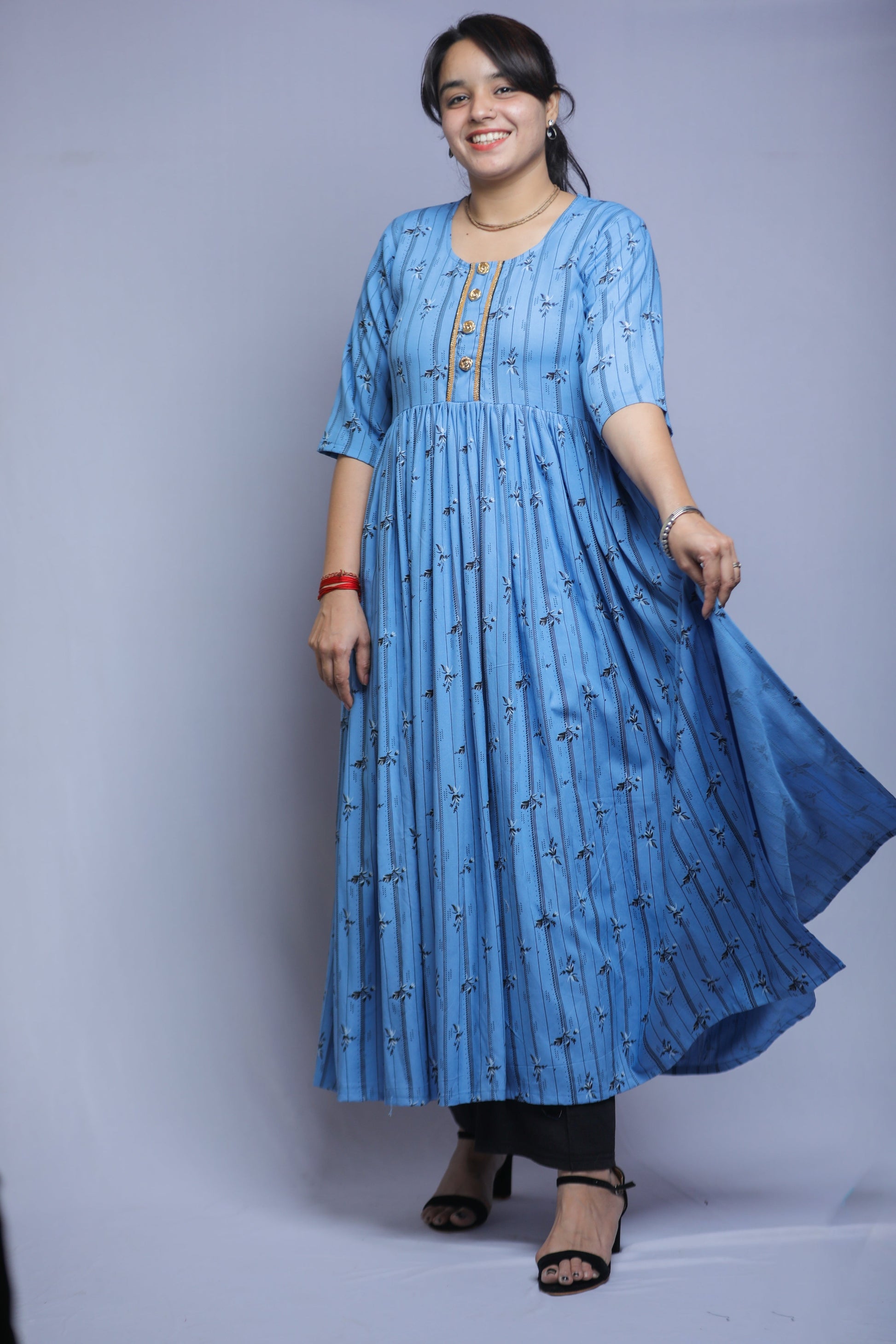Flared Kurta N Square Fashion and Clothing