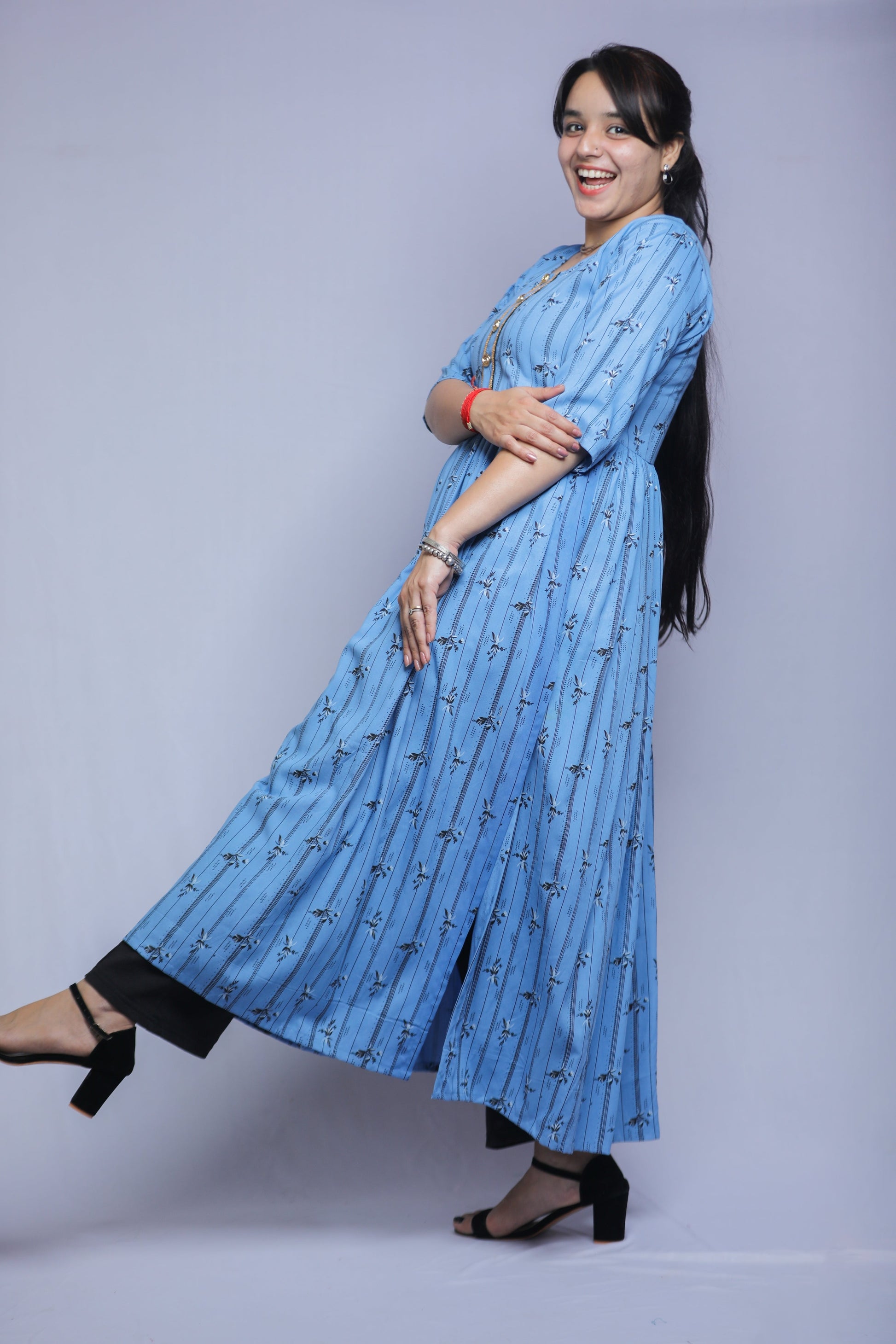 Flared Kurta N Square Fashion and Clothing