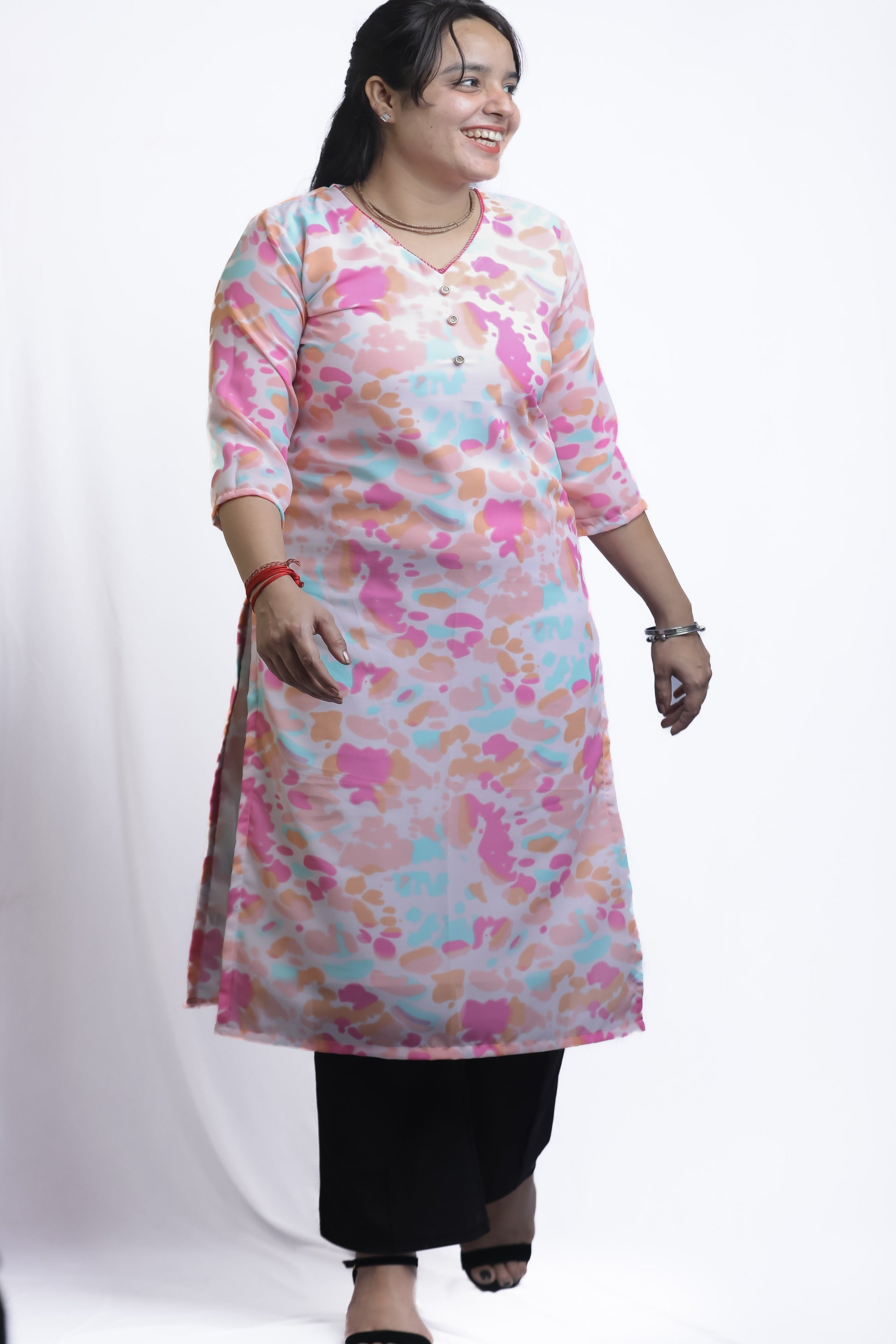 Multicolor Kurti N Square Fashion and Clothing