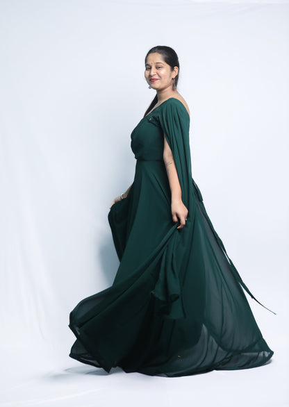 Evening Gown (Green) N Square Fashion and Clothing