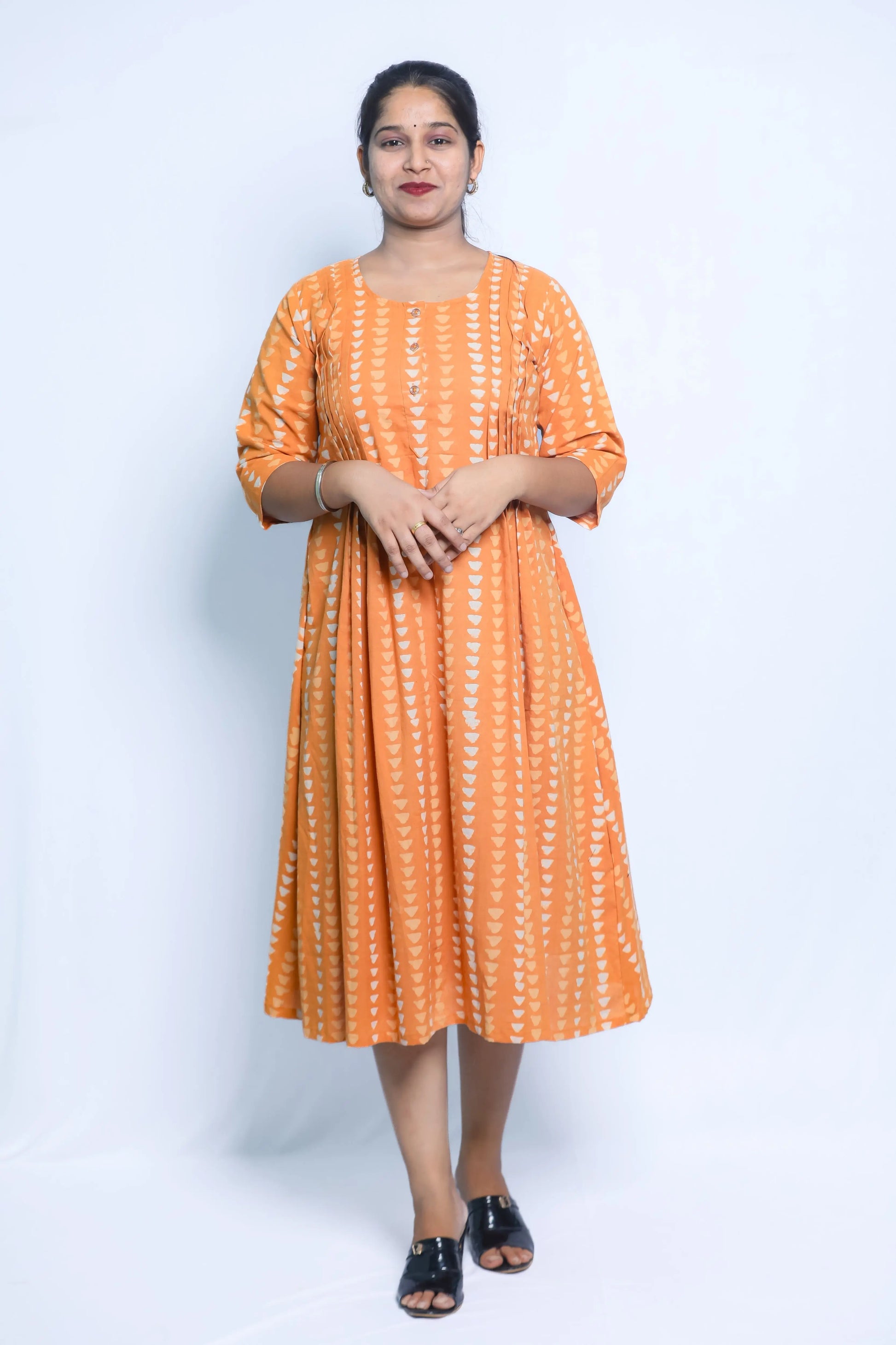 Midi Gown (Orange) N Square Fashion and Clothing