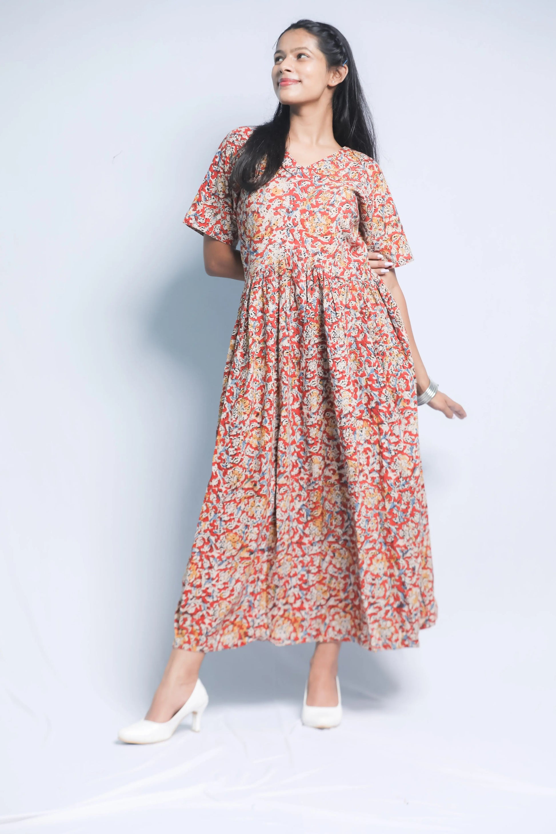 Midi Gown (Red) N Square Fashion and Clothing