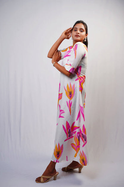 V Neck Maxi Dress N Square